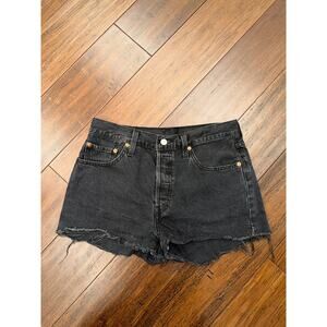 Levi's 501 Original Cutoff Denim Shorts 29 Black